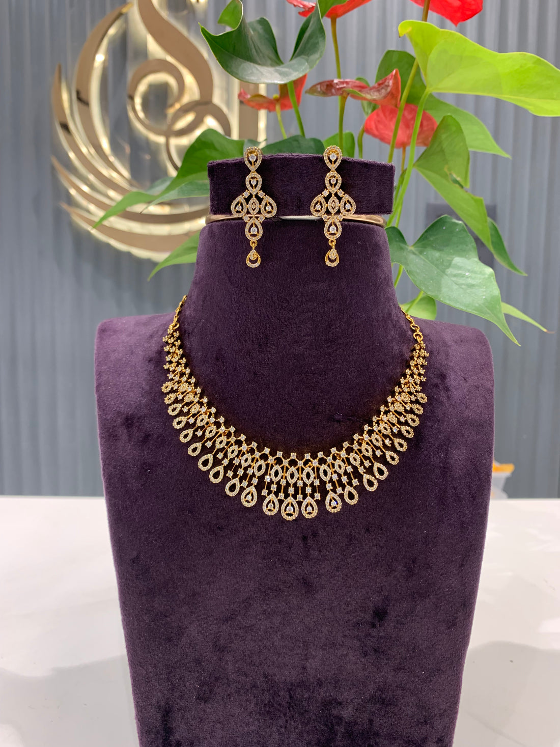 Beautiful white stone necklace