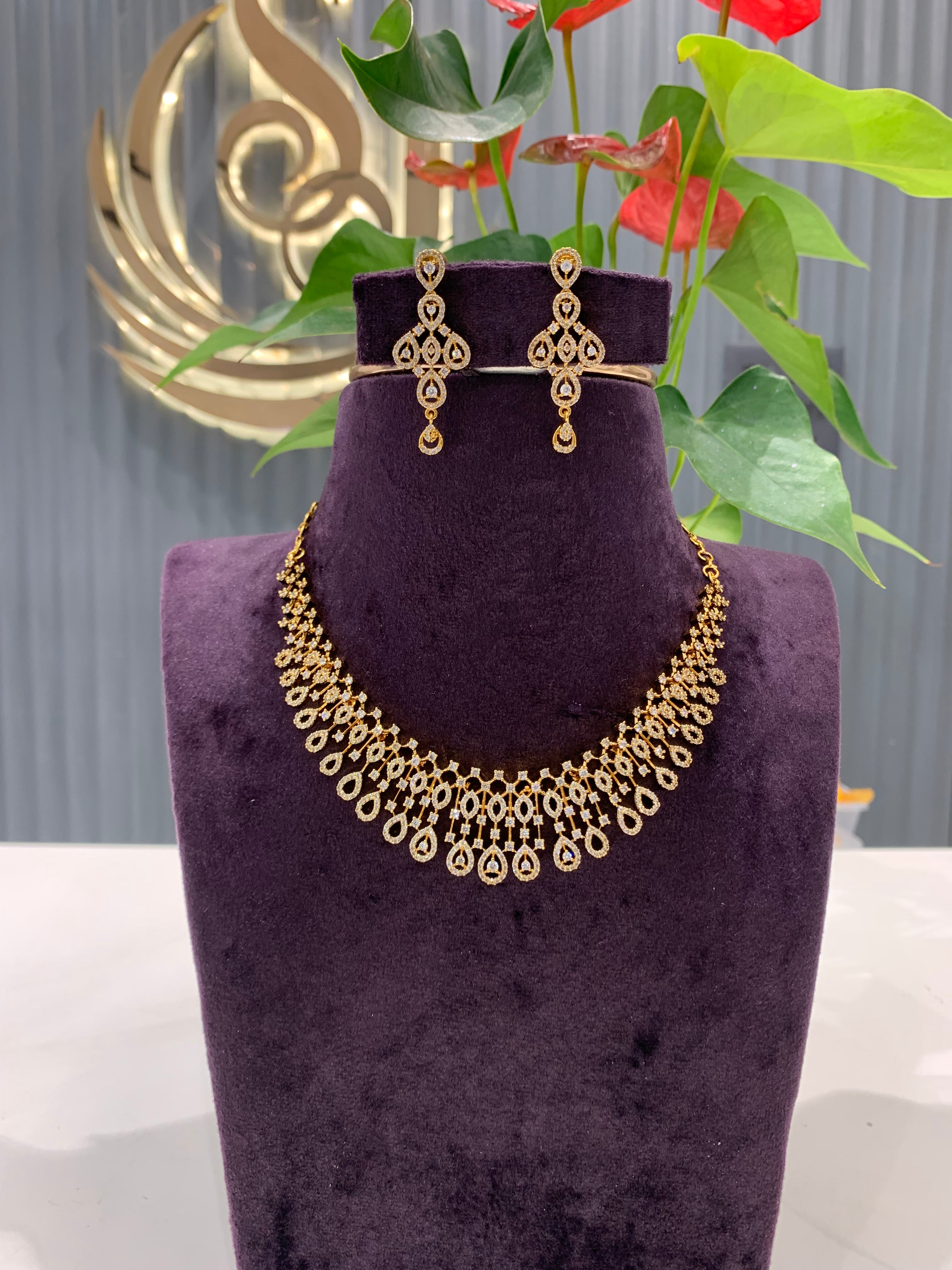 Beautiful white stone necklace