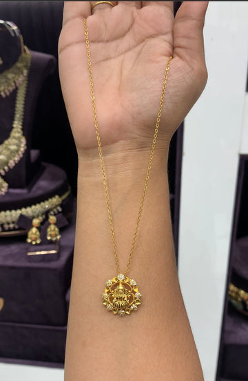 Beautiful Laksmi locket with simple chain