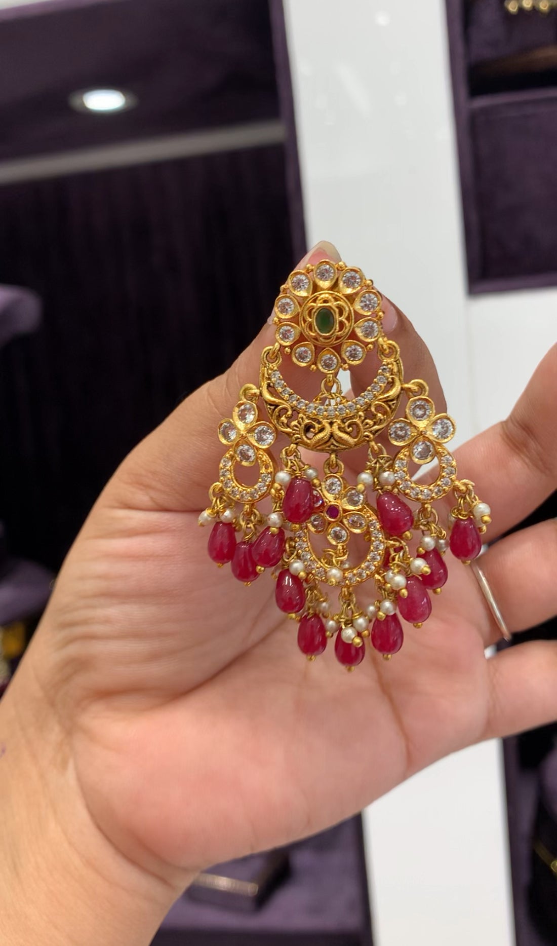 Beautiful CZ chandbalis