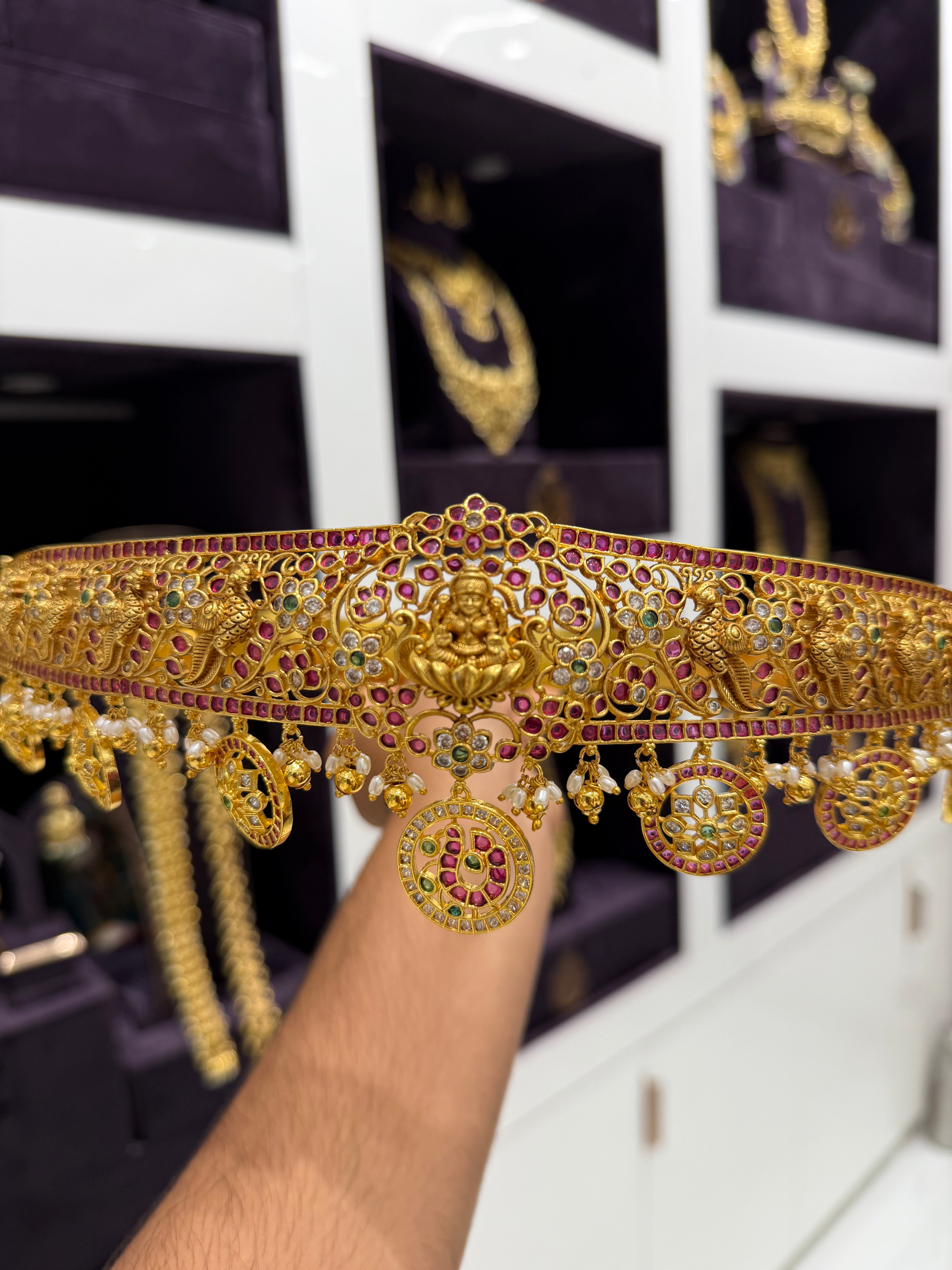 Beautiful customised vaddanam with gold bolls