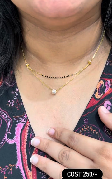 Beautiful 2 line stylish blackbeads 18inchs