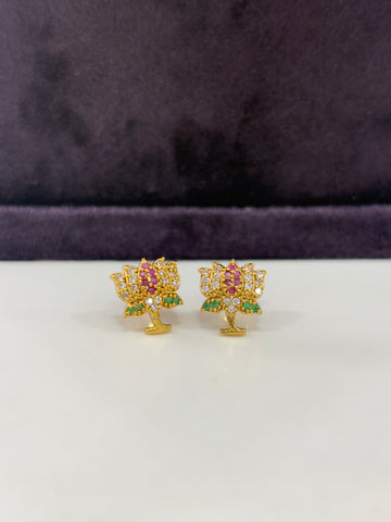 Beautiful multi lotus studs with screwback