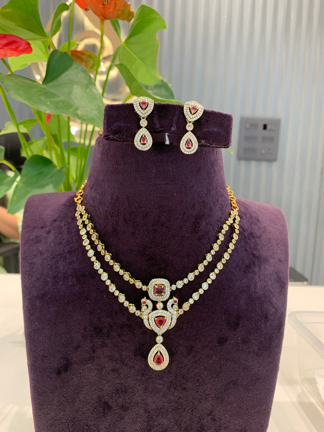 Beautiful ruby stone necklace