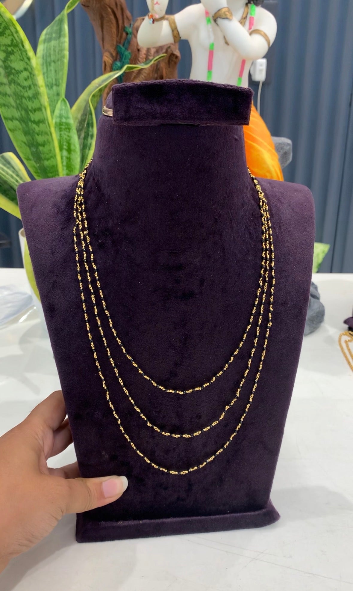 Beautiful customised 3 line blackbeads 24inchs