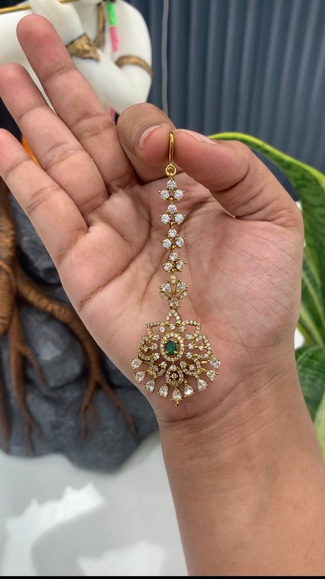 Beautiful Cz stone mehandi Victoria tikka