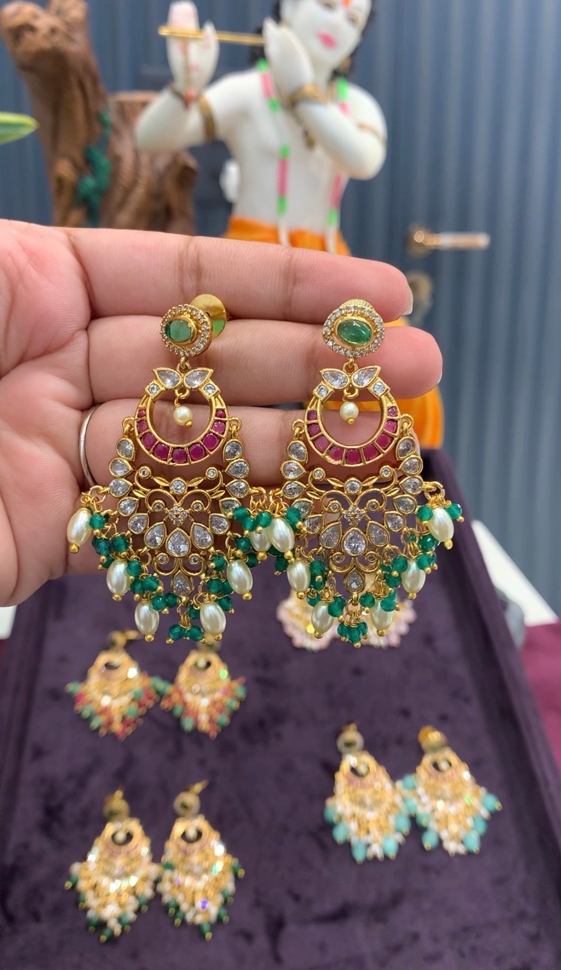 Beautiful customised chandbali earrings