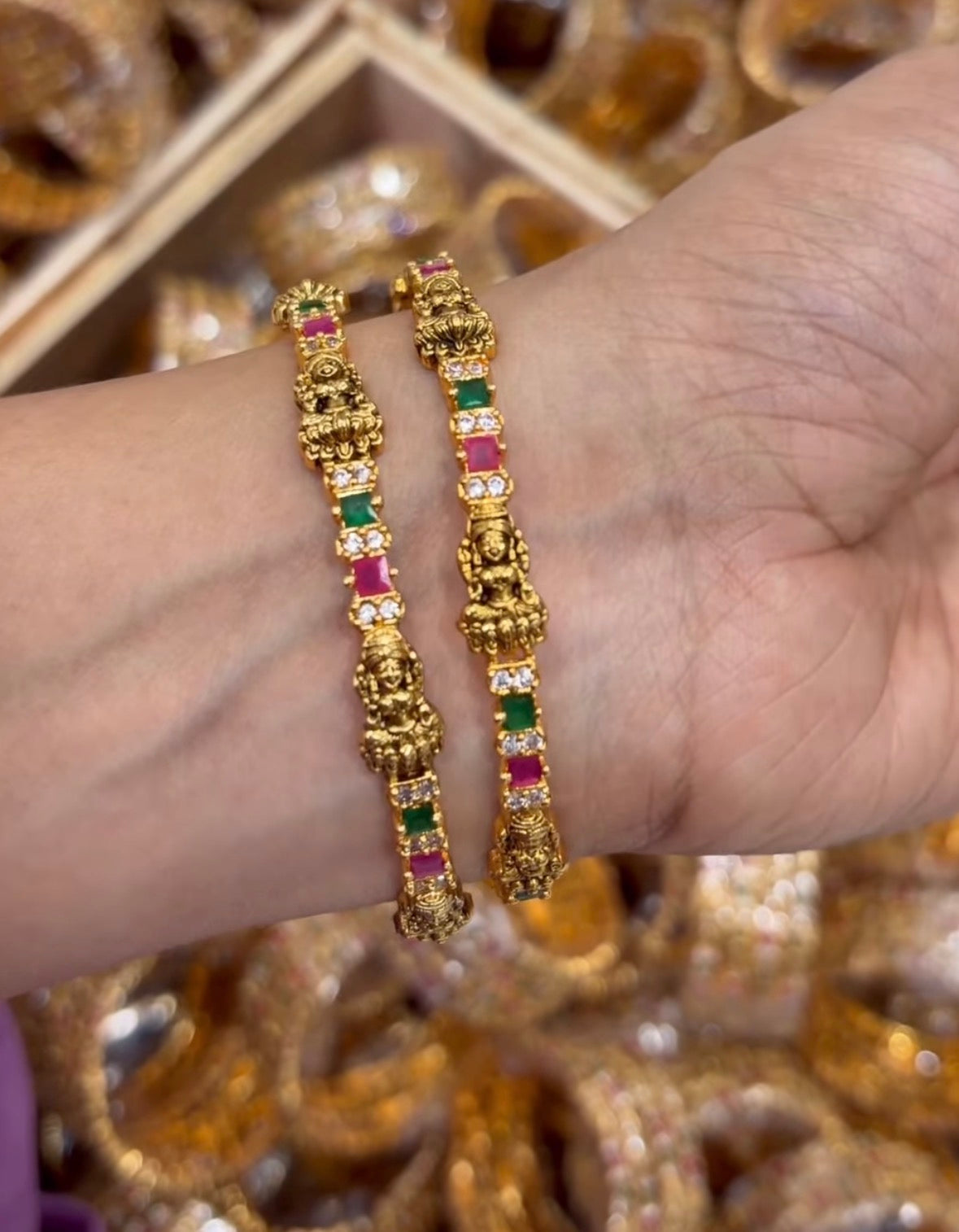 Beautiful Multi stone Lakshmidevi Bangles