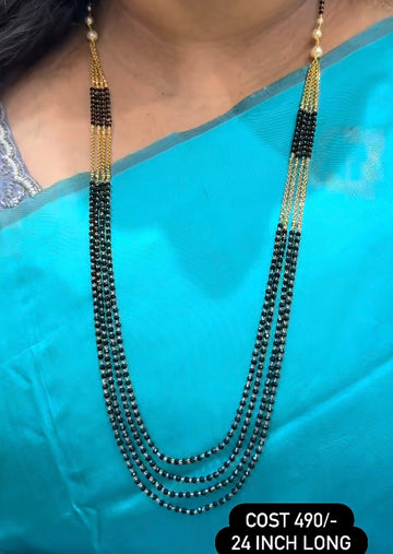 Beautiful 4step Crystal Blackbeads Chain