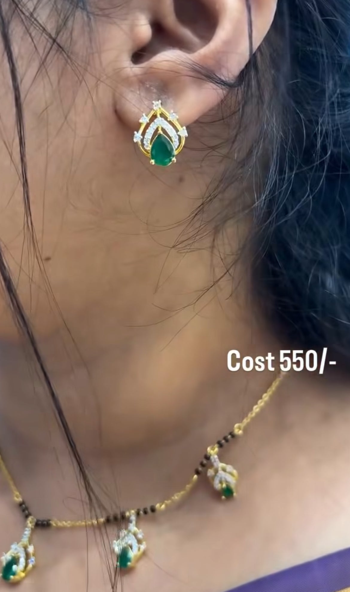 Beautiful Diamond replica chain set with earrings