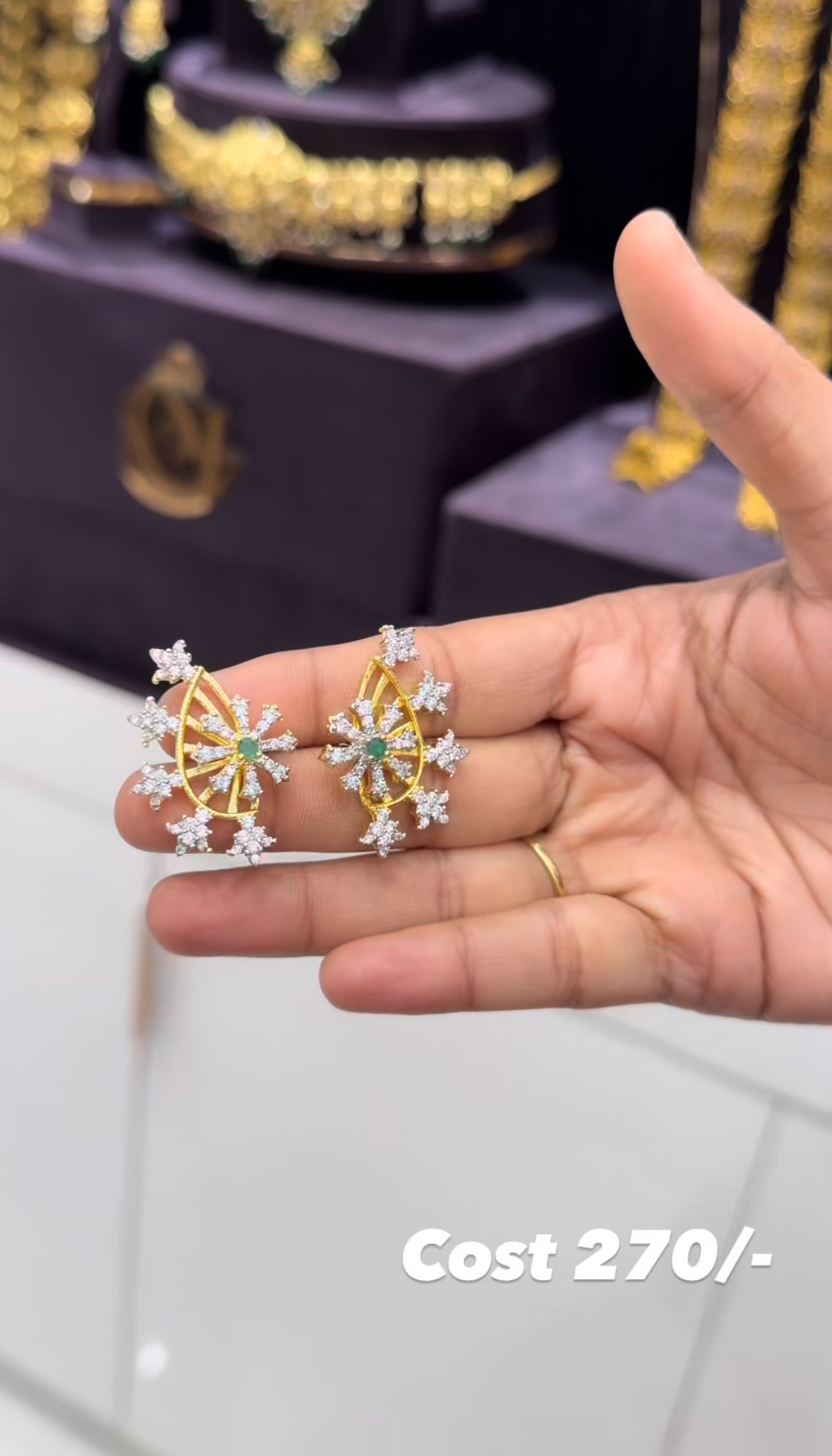 Beautiful trendy green ear cuffs