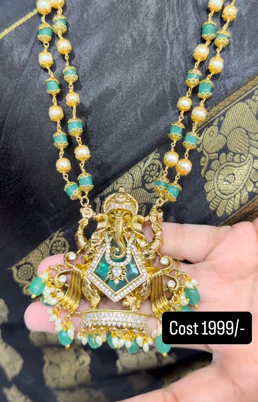 Beautiful ganesh pendant beads set  24inchs