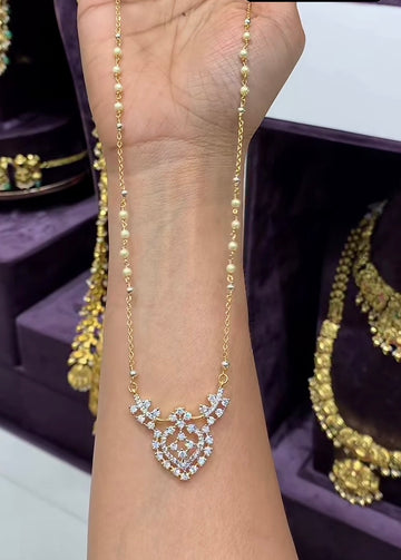 Beautiful GJ locket with Chandraharam Pearl Chain