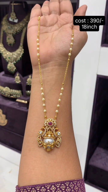 Beautiful Locket with Stylish Chandraharam Chain