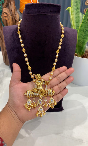 Beautiful lord krishna pendant with customised beads
