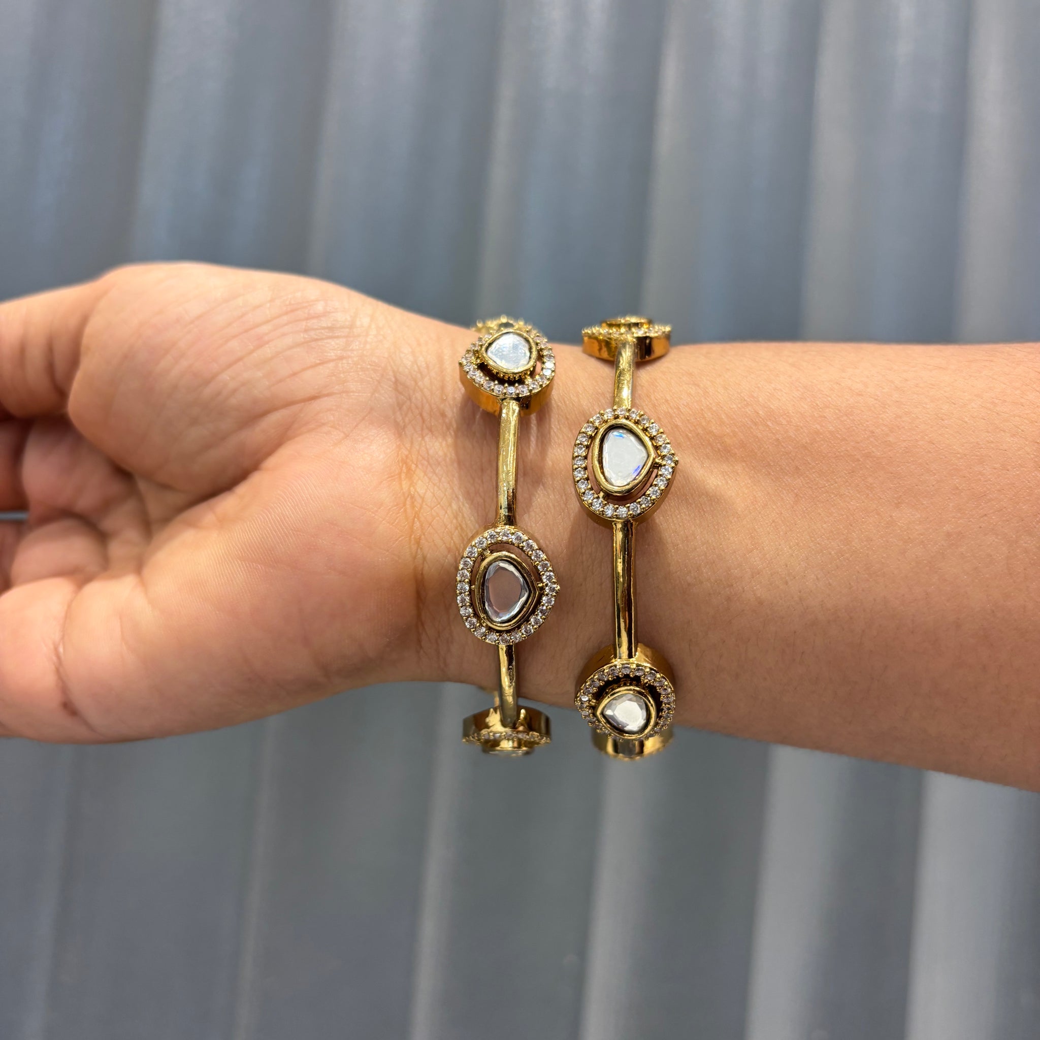 Victoria White Stone Bangles