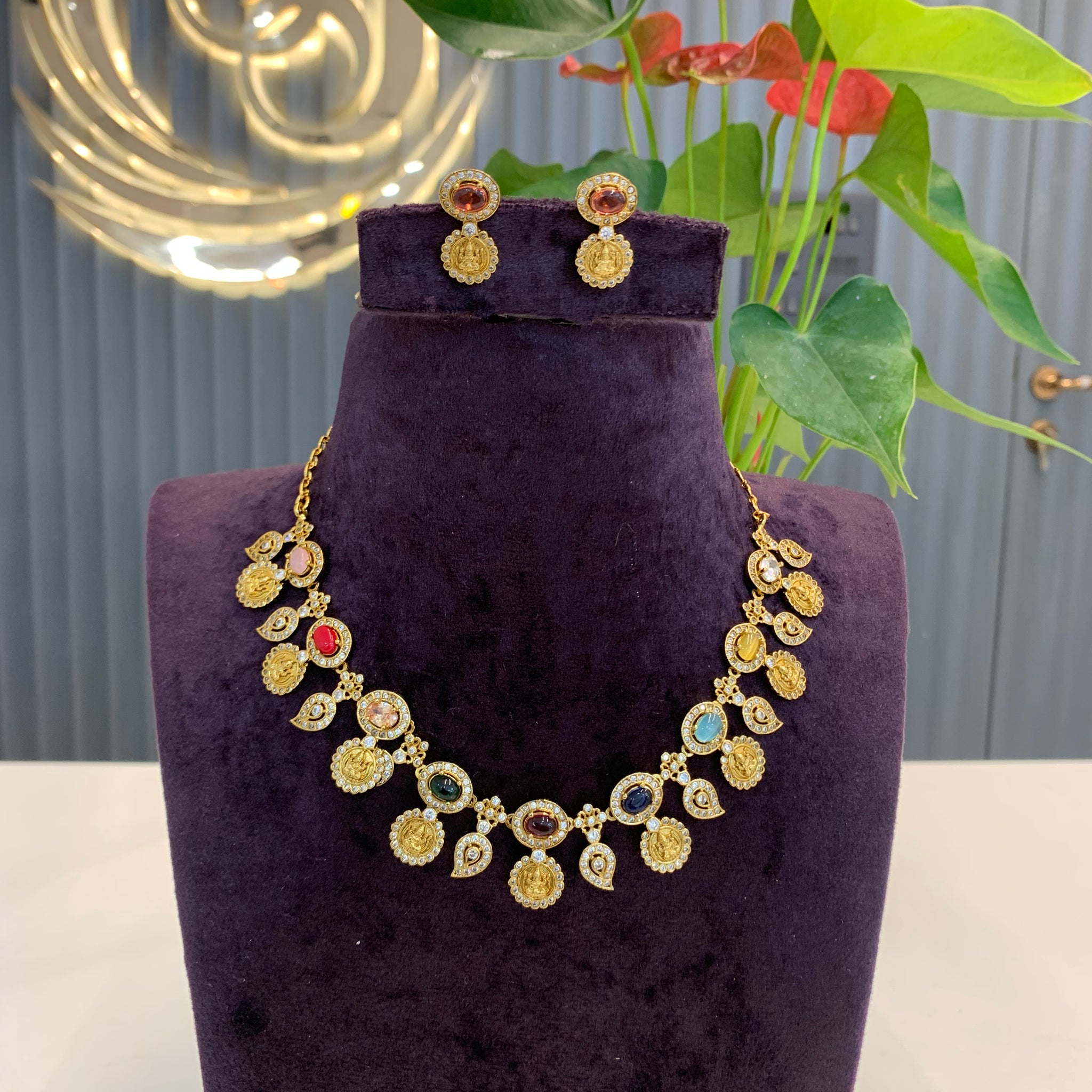 Beautiful navarathna necklace