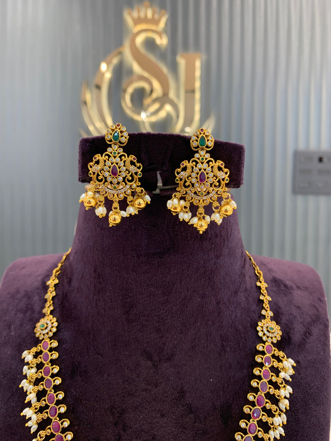 Beautiful Peacock Nakshi Necklace