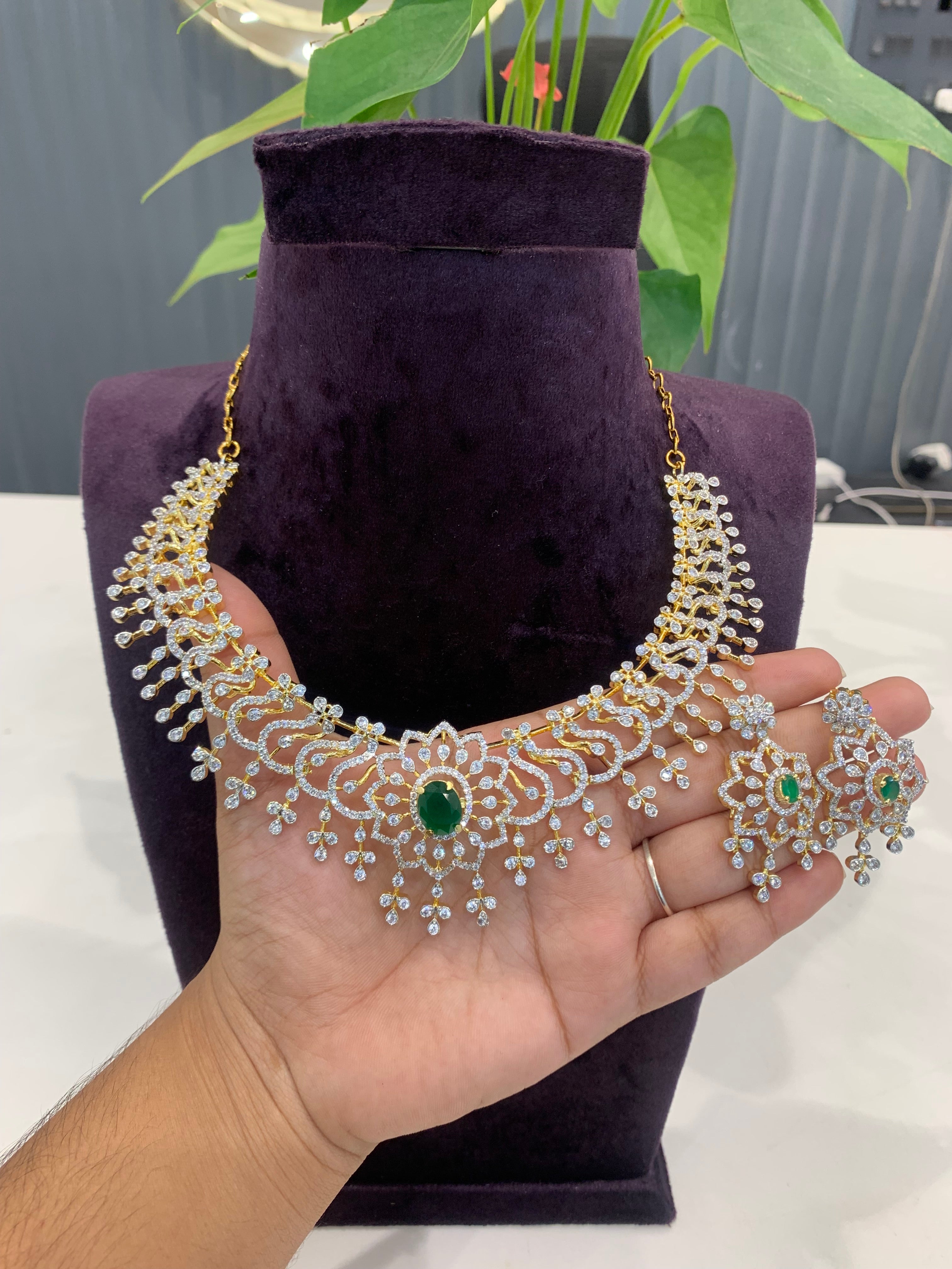 Beautiful GJ polish changeable stone  neckset set