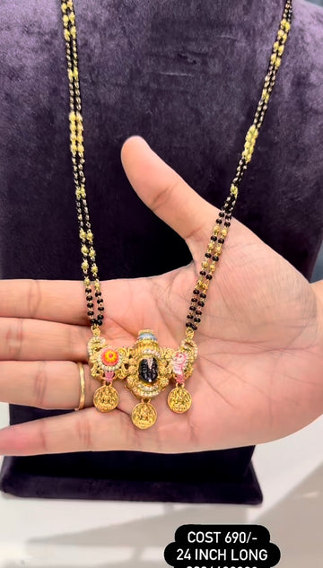 Beautiful balaji pendant blackbeads 24inchs