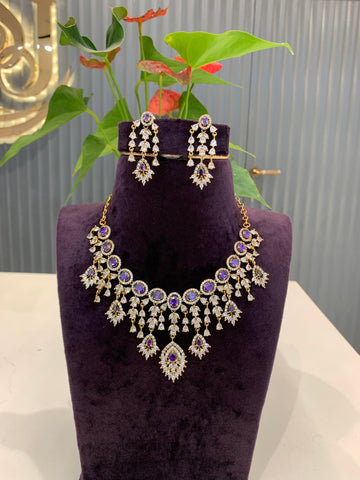 Beautiful voilet stone GJ necklace