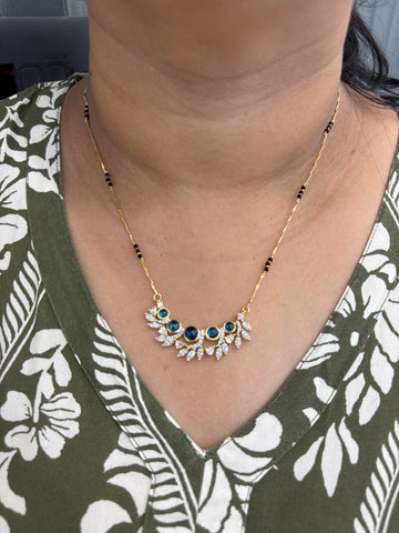 Blue stone with pencil chain BB 18 inch long