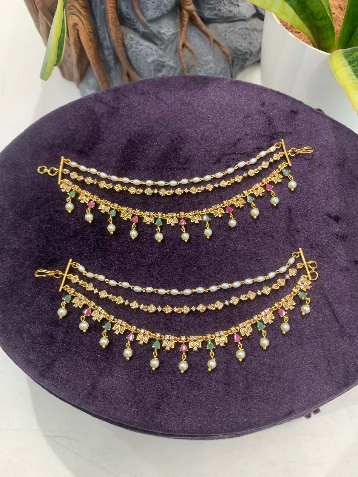 Beautiful Cz Multi Stone Champaswaralu