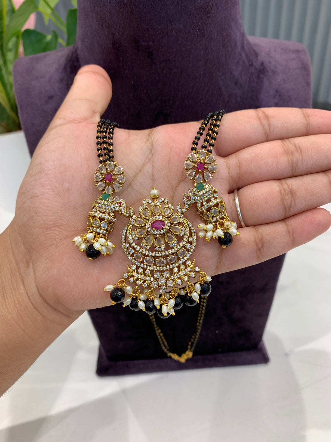 Beautiful customised 3 line blackbeads 18inchs