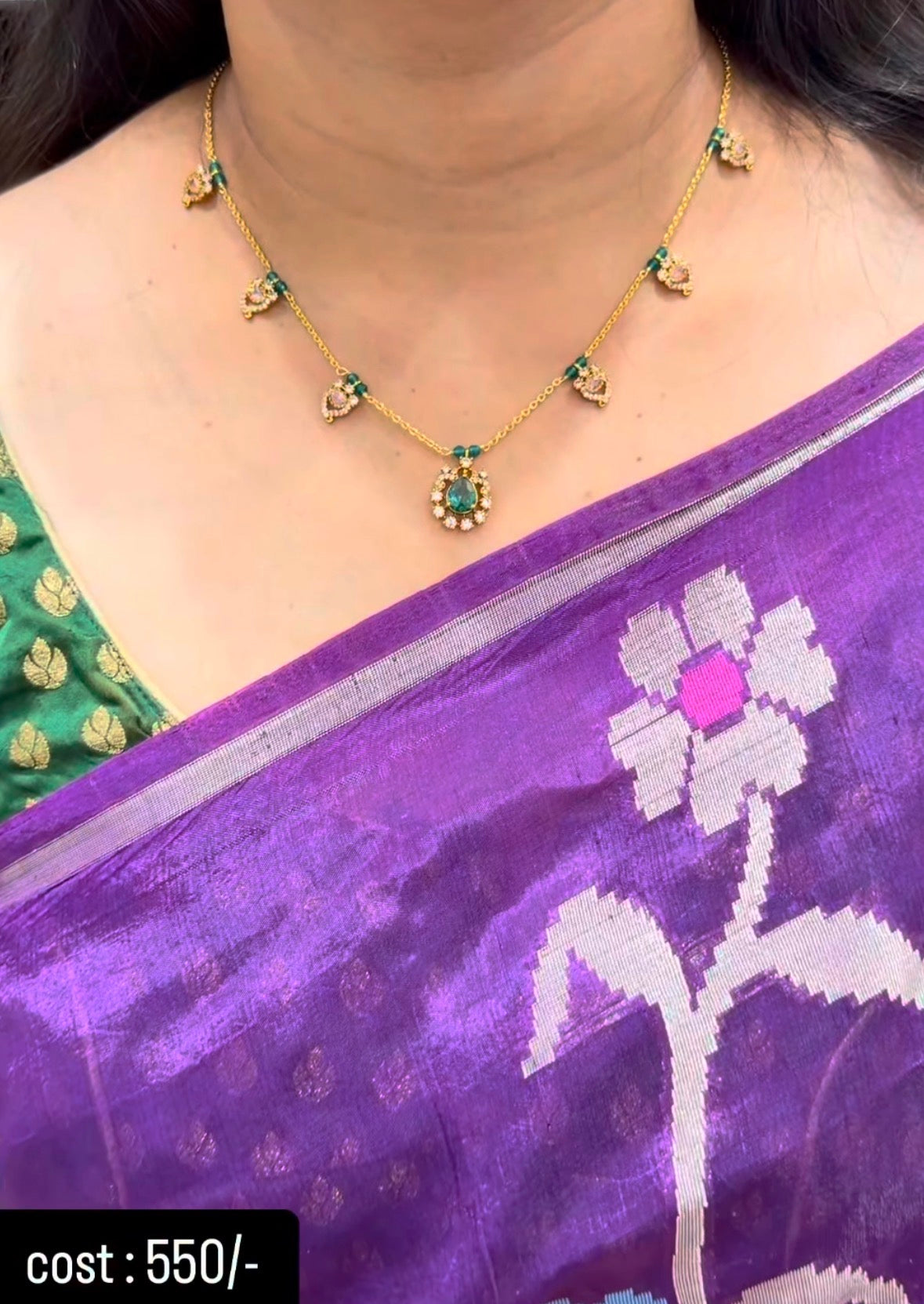 Beautiful customised chandraharam set with earrings