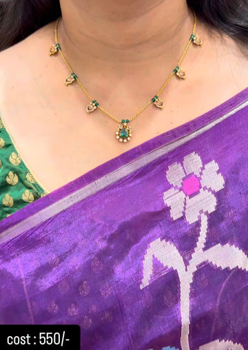Beautiful customised chandraharam set with earrings