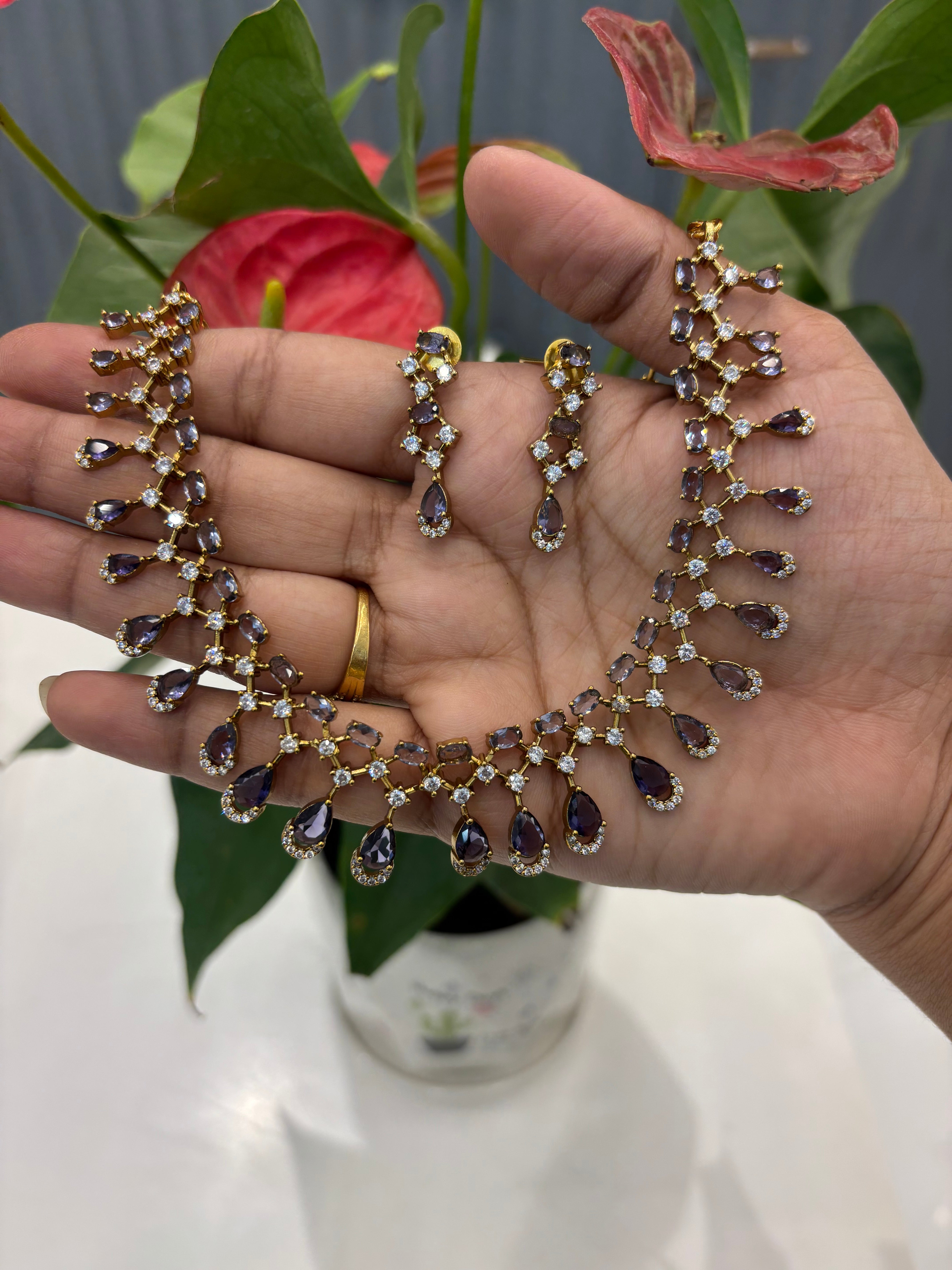 Beautiful Purple stone Victoria necklace