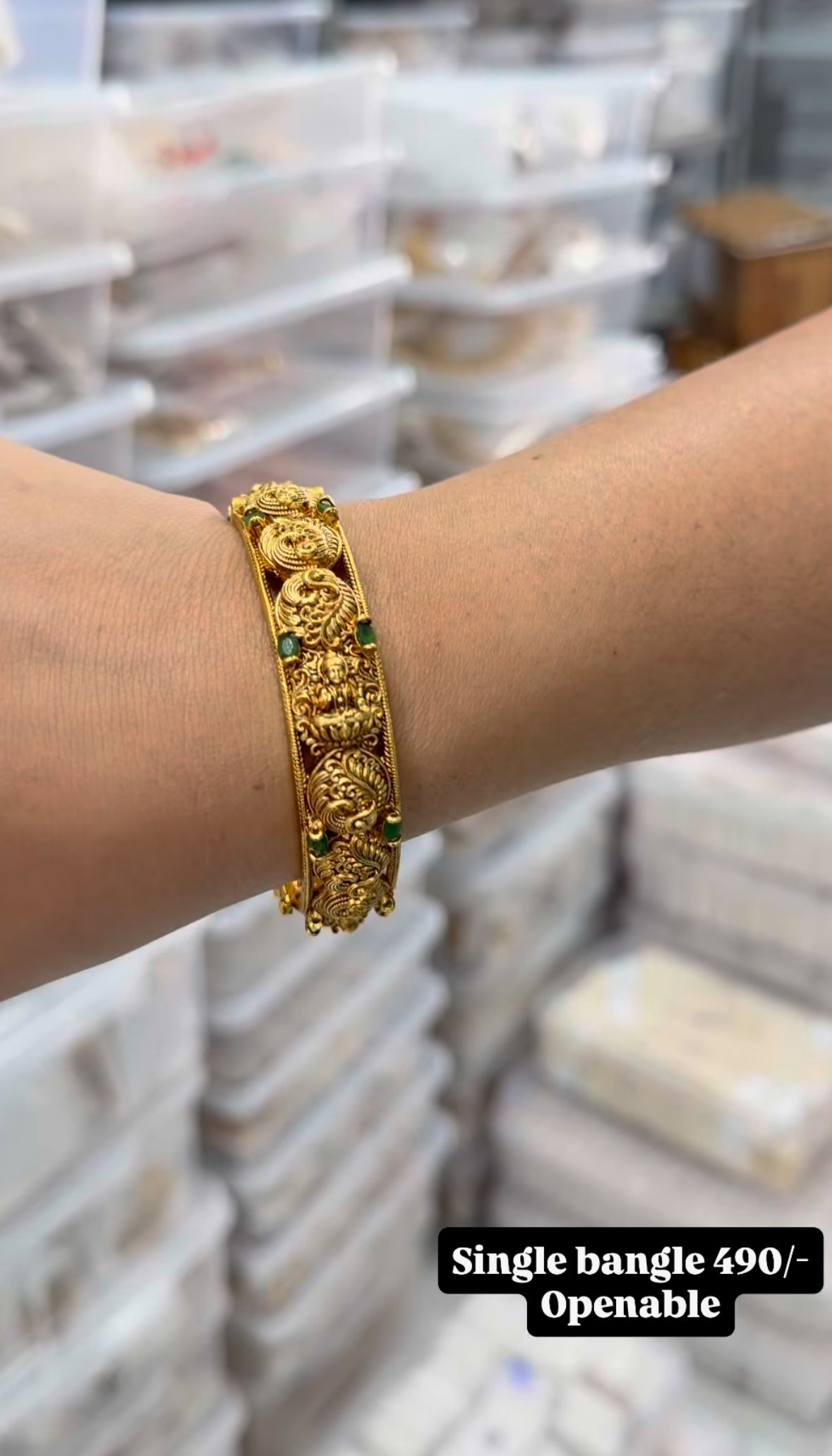 Beautiful nakshi traditional freesize openable single bangle