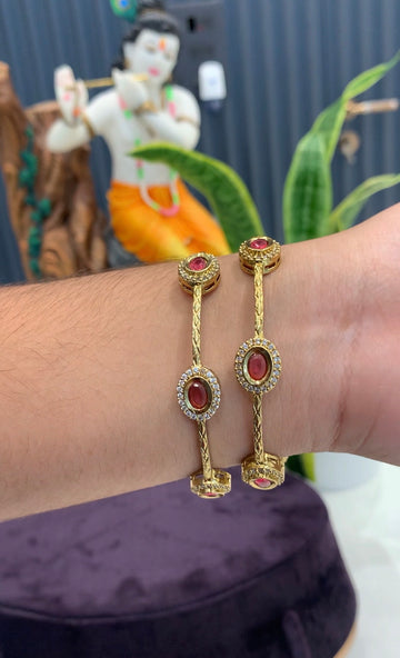 Beautiful red stone bangles 2 bangles