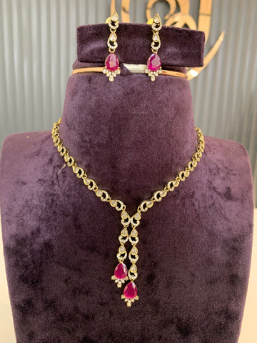 Cz ruby necklace