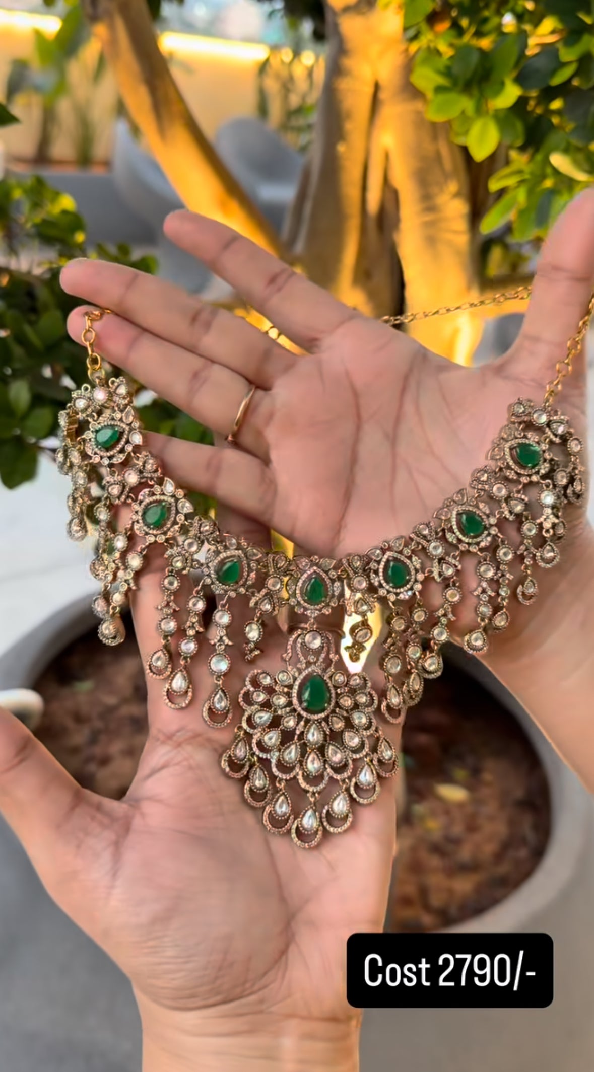 Beautiful polki style party wear necklace