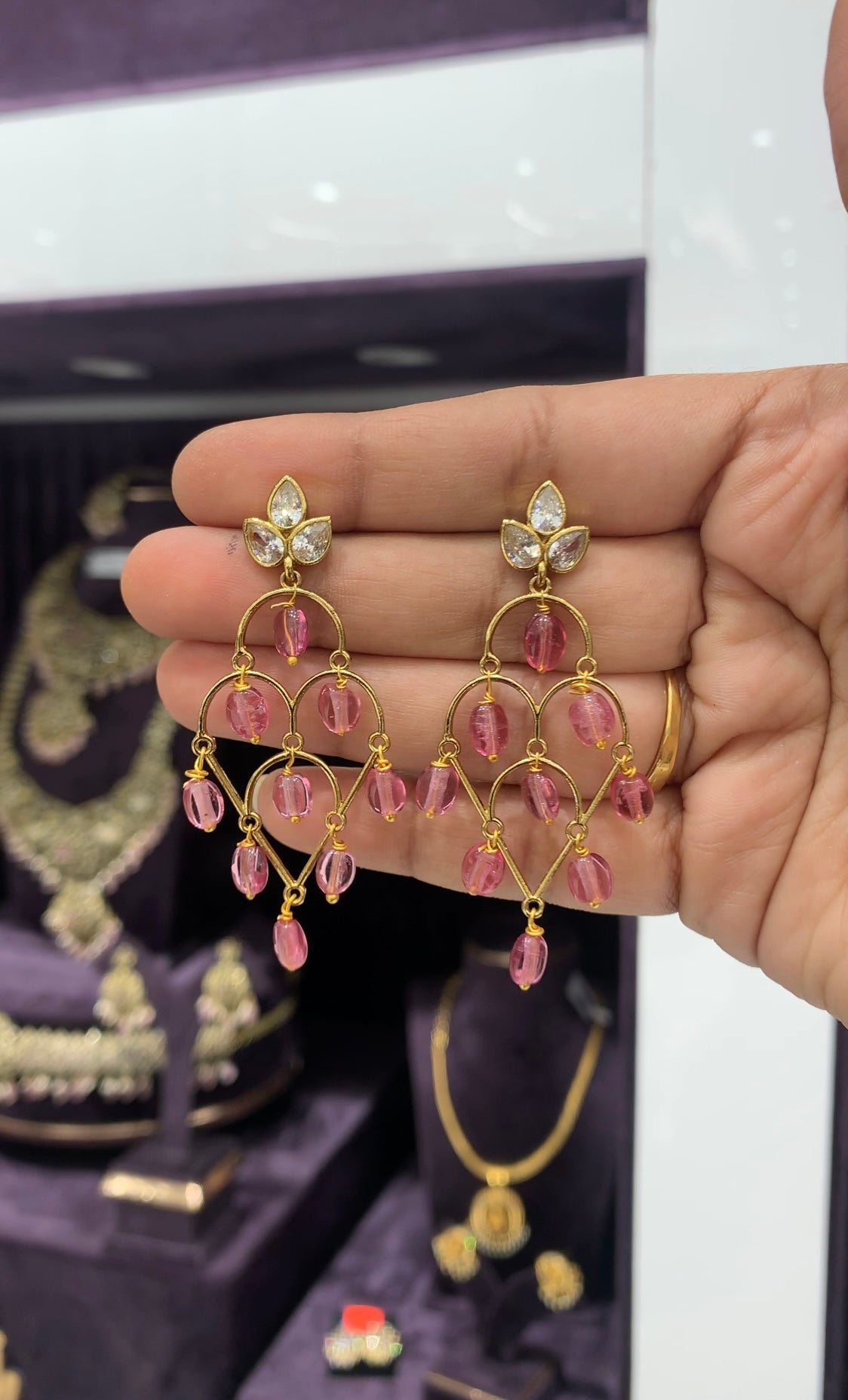 Beautiful Hanging Beads Earrings