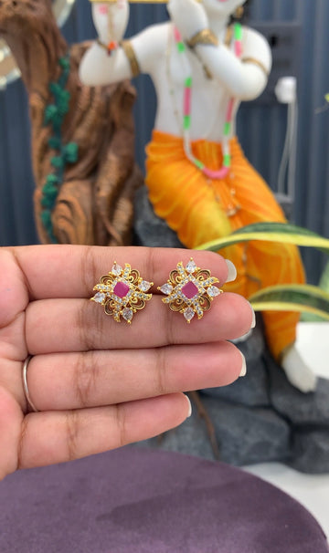 Beautiful ruby stone studs