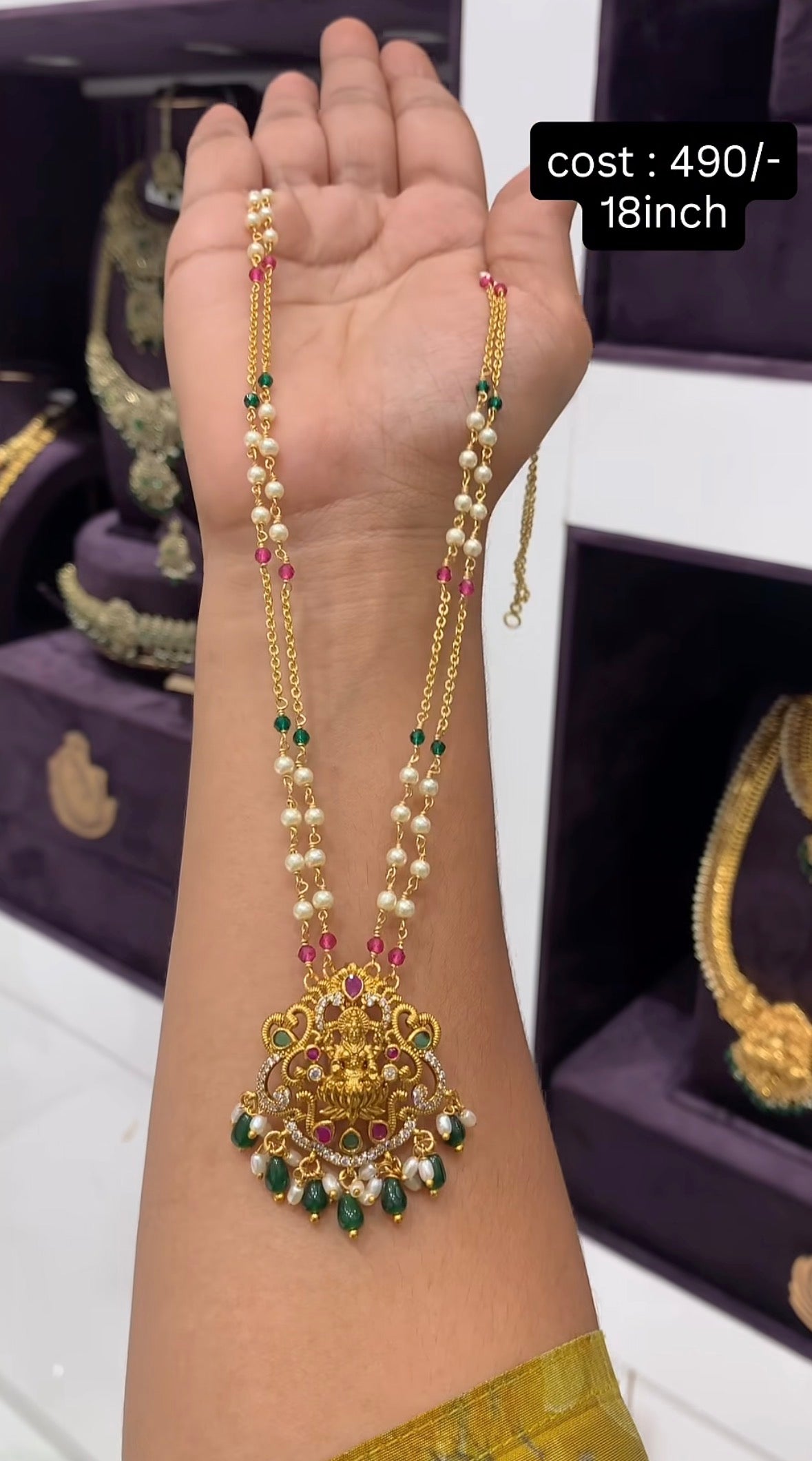 Beautiful customised locket with chandraharam chain