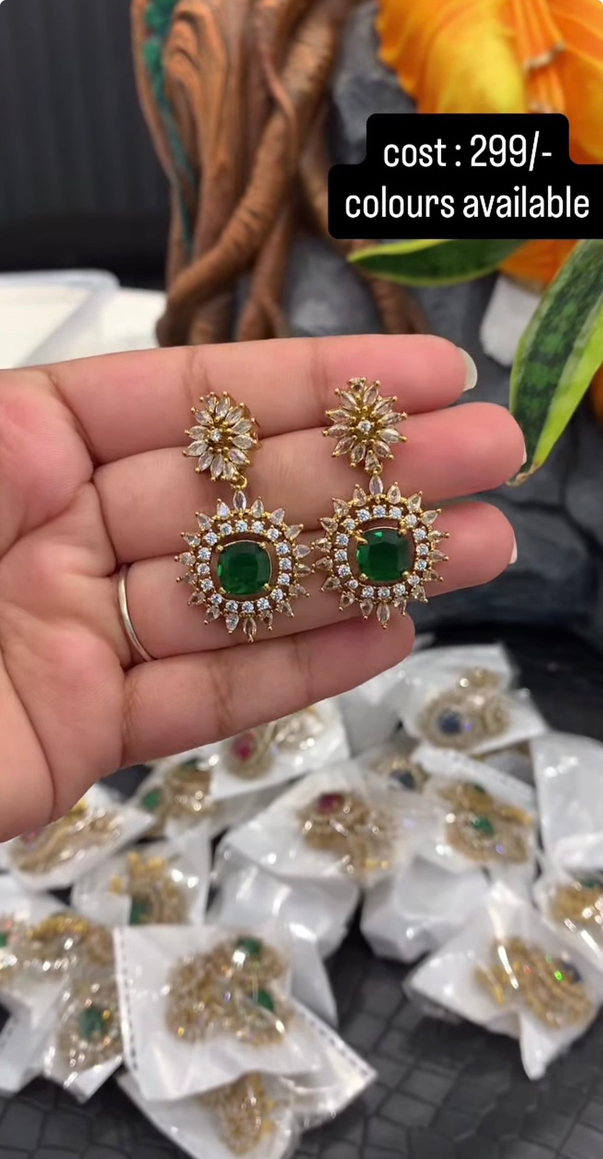 Beautiful Green Stone Earrings