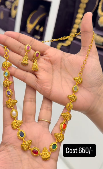 Beautiful navarathana necklace