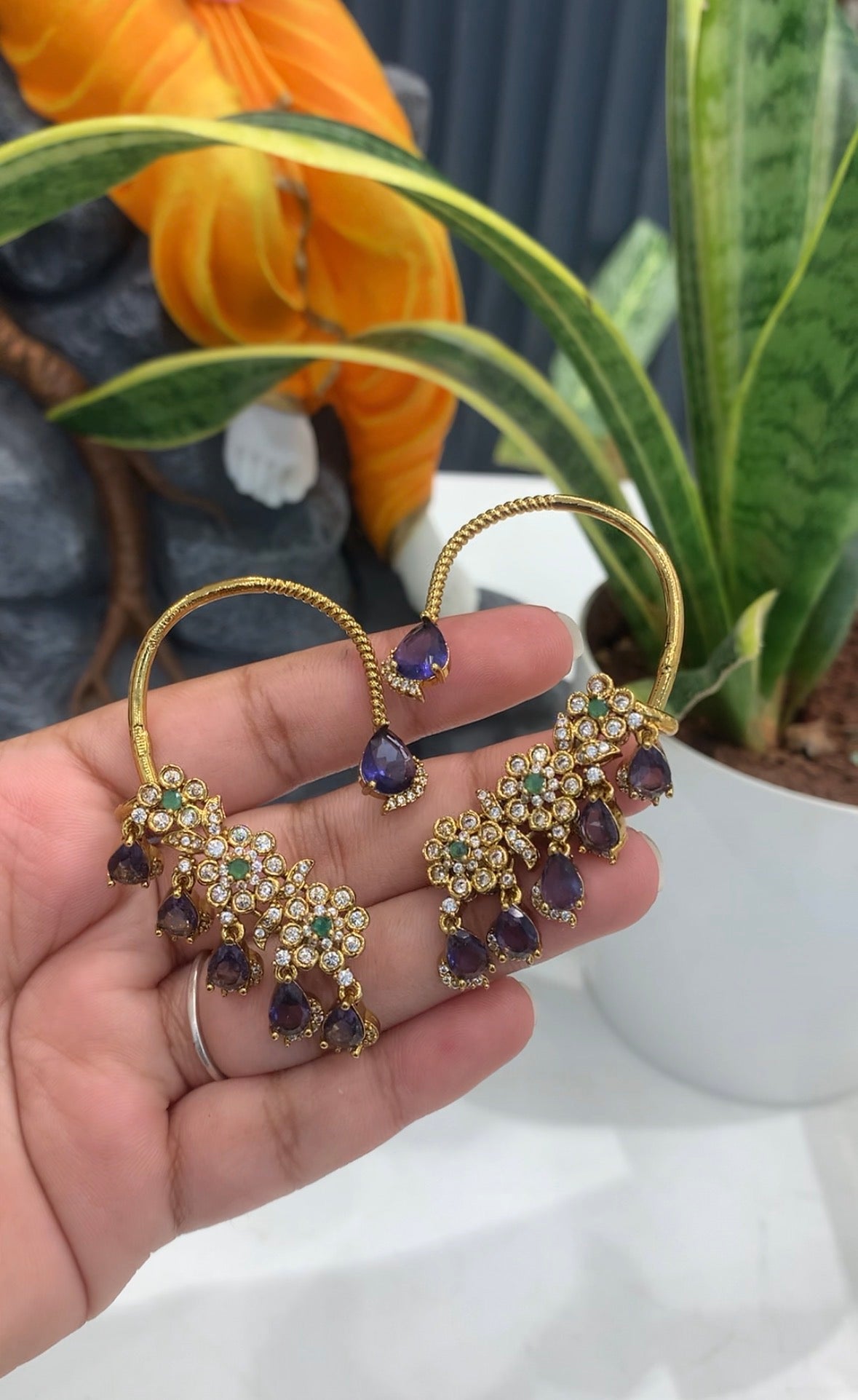 Beautiful purple earcuffs