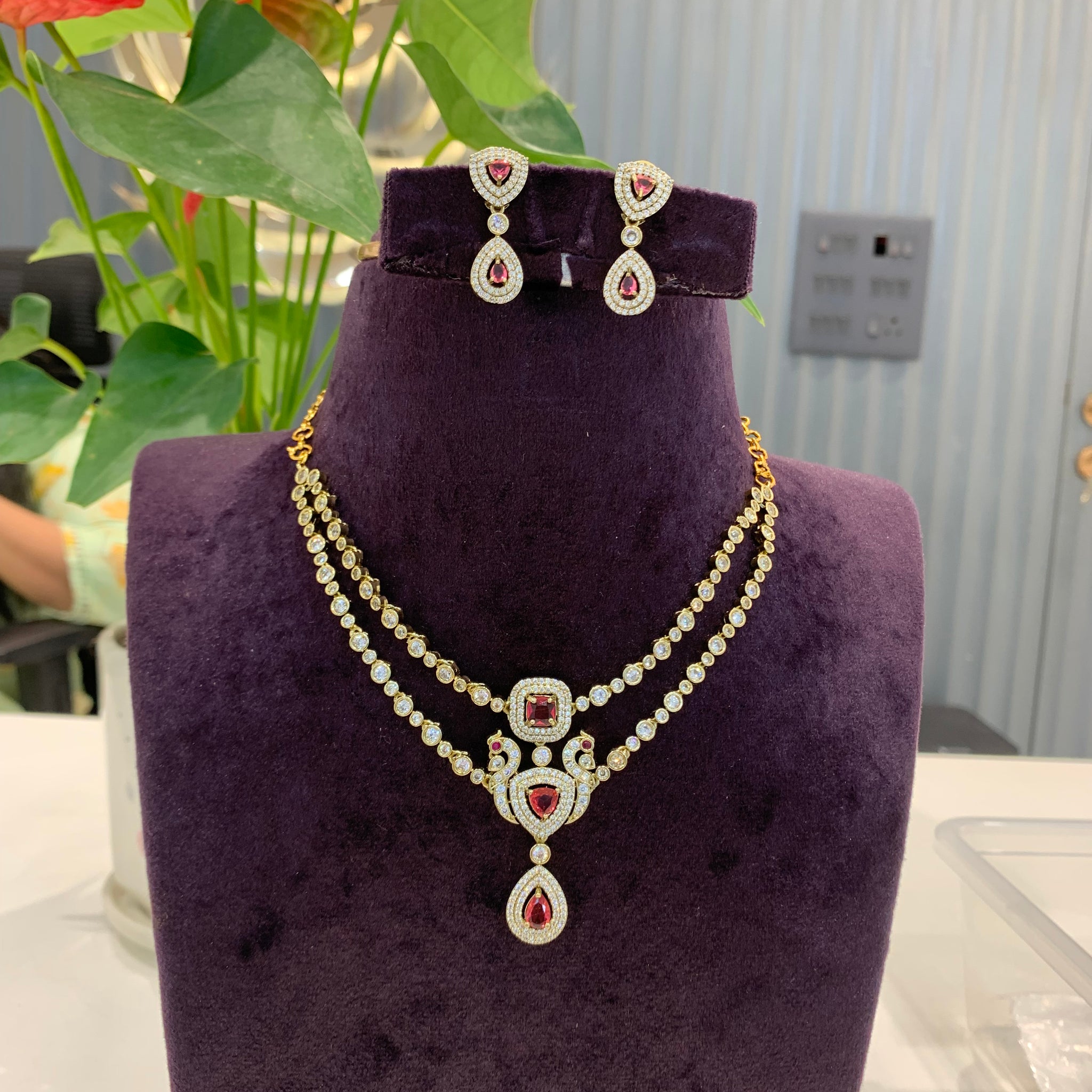 Beautiful ruby stone necklace