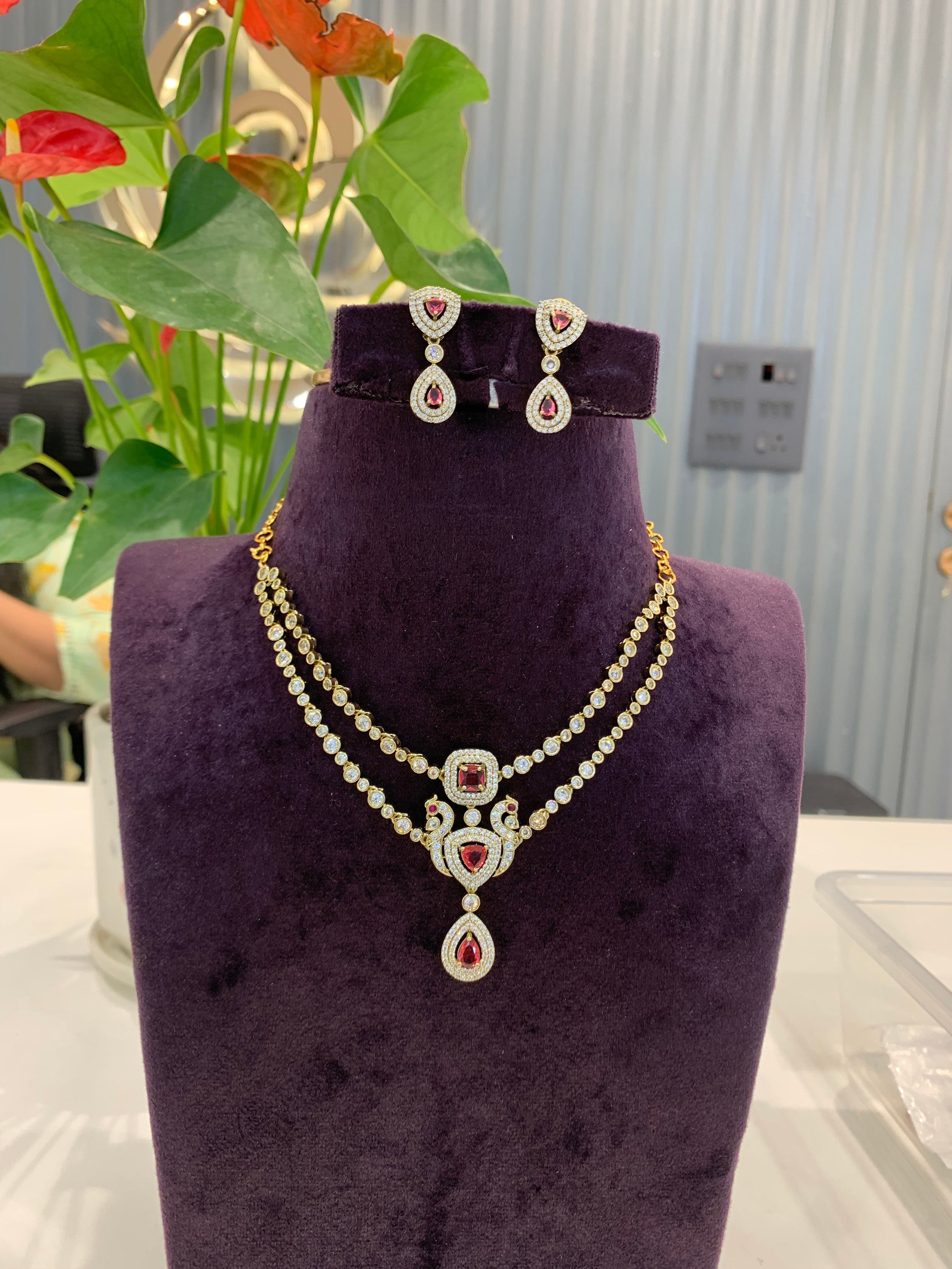 Beautiful ruby stone necklace