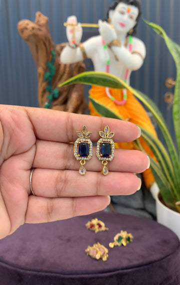 Beautiful Blue stone Back screw studs