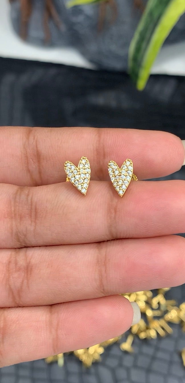 Beautiful Heart Shape White stone studs