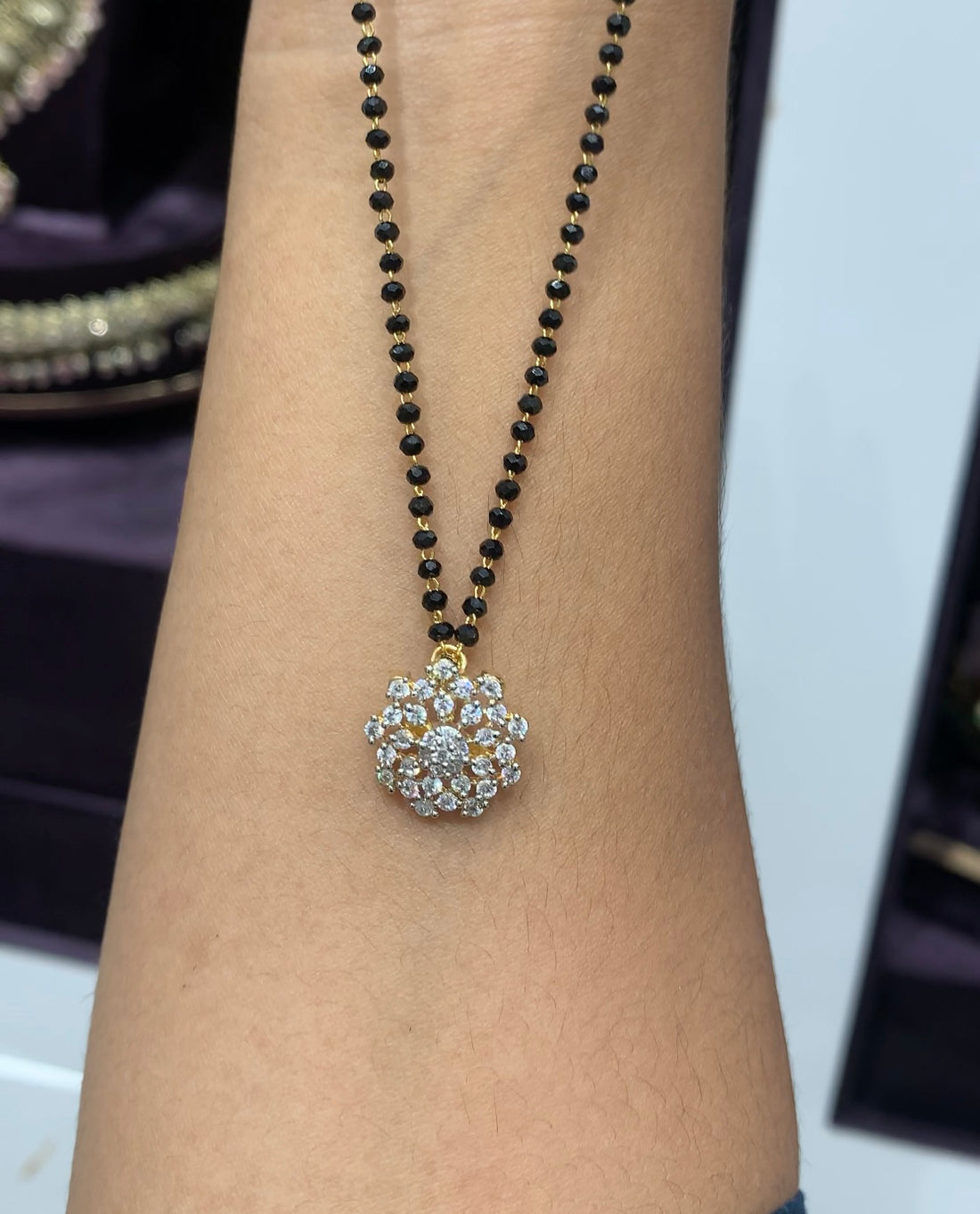 Beautiful cute locket with Black beads