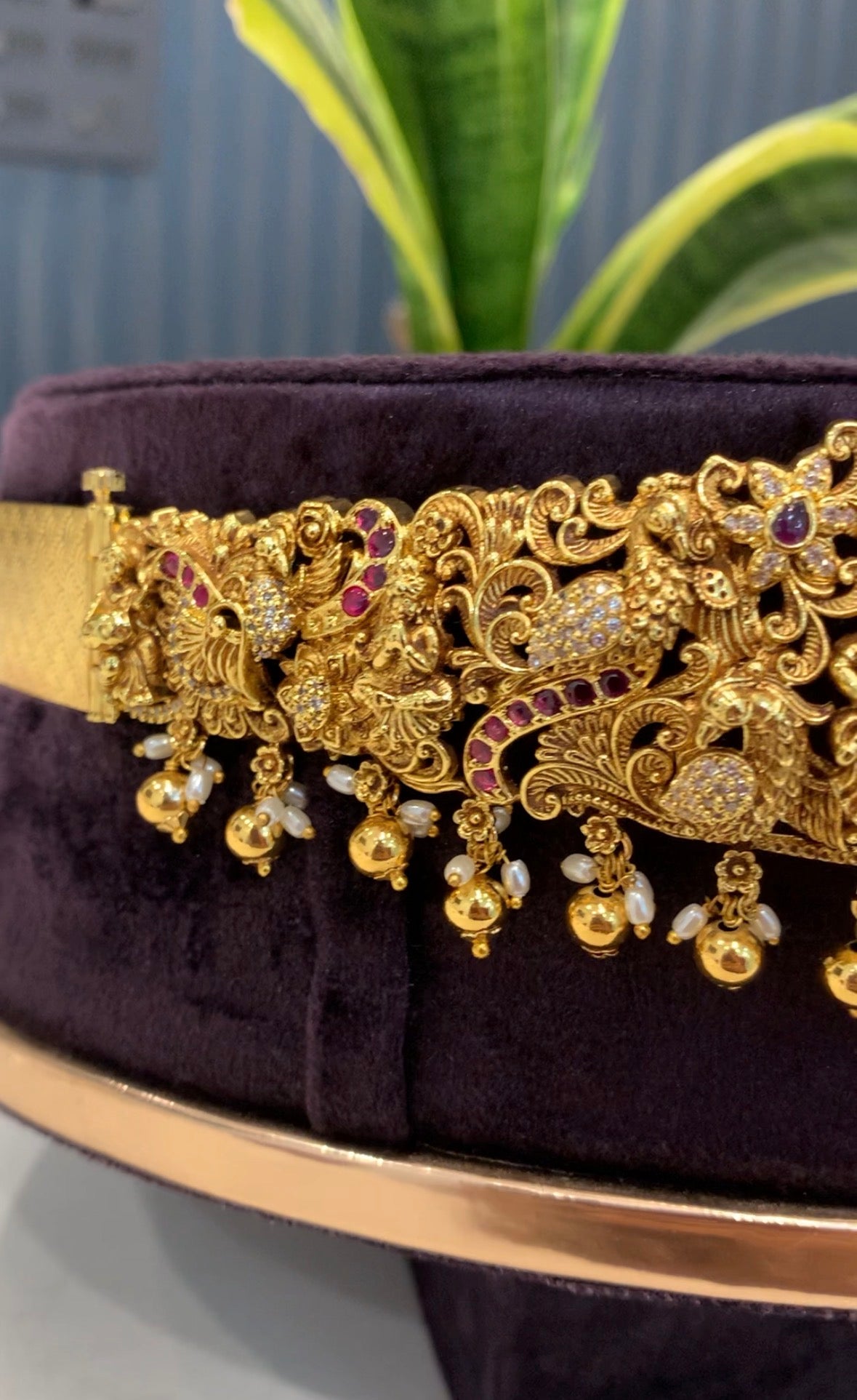 Beautiful customised 3D vaddanam with gold beads
