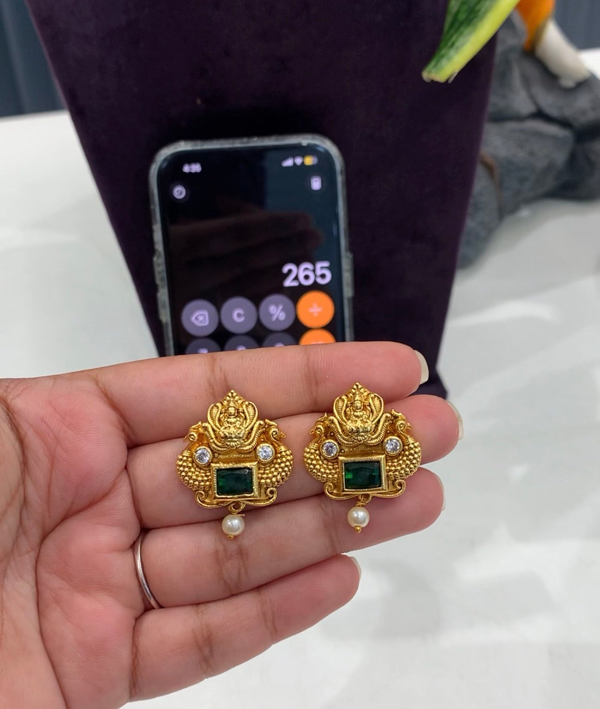 Beautiful Green stone Earrings @ashadam offer