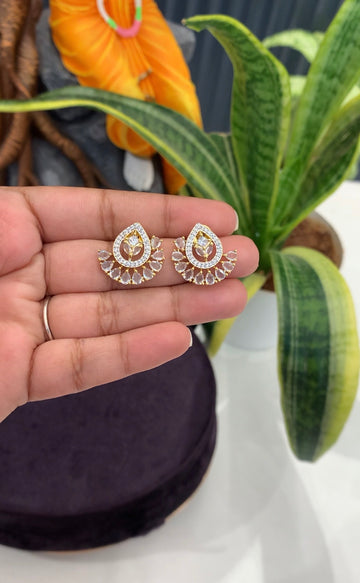 Beautiful diamond replica studs with pushback