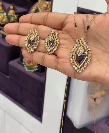 Beautiful Violet Stone Pendent set
